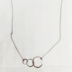 Triple Circle Necklace Simple Minimalist Linked Circles 925 Sterling Silver